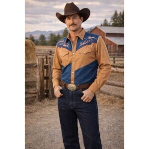 Wrangler Stretch Blue Jeans Straight Leg Denim Vintage Men's Size 38x34 NWT 80s